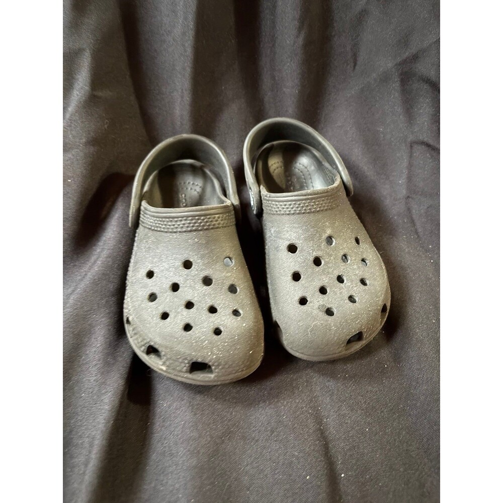 Crocs toddler kids size 9 9c black shoes